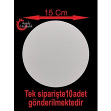 Özgürce 10 Adet Beyaz Ahşap Yuvarlak Pasta Altlığı, Şık ve Dayanıklı Set