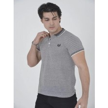 Efnaz Style Erkek Yakalı Slim Fit Dokuma T-Shirt - Beyaz