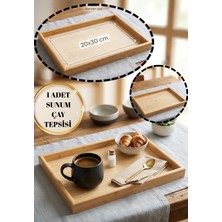 Özgürce Doğal Bambu Sunum Tepsisi, Dikdörtgen Kahve ve Sunum Tabağı (20X30 Cm)
