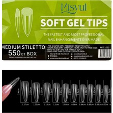 Misyul Jel Tırnak Medium Stiletto 550'LI Paket Soft Jel Tips MIS-2253