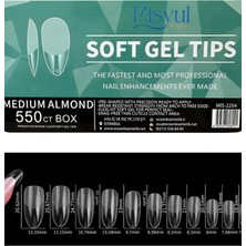 Misyul Jel Tırnak Medium Almond 550'LI Paket Soft Jel Tips MIS-2254