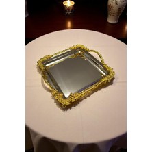 Özgürce Lüks Kulplu ve Ayaklı Sunum Tepsisi, Şık Çeyiz ve Kahve Servisi Ürünü