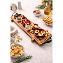 Özgürce Kayın Ahşap Sunumluk, Modern ve Şık Meze ve Peynir Sunumu Için