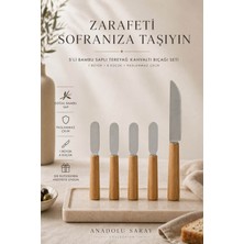 Özgürce 5’li Bambu Saplı Tereyağ Bıçağı Seti, Paslanmaz Çelik, Kahvaltı Aksesuarları