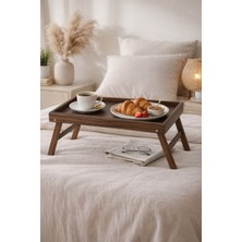 Özgürce Bambu Katlanır Ayaklı Yatak Tepsisi, Şık ve Pratik Kahvaltı Sunumu