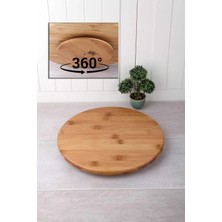 Özgürce Bambu 360° Dönen Yuvarlak Servis Tabağı, 31 Cm, Şık ve Kullanışlı