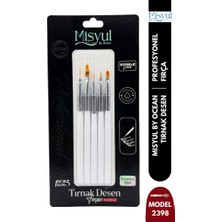 Misyul Tırnak Desen Fırçası 5'li Beyaz Renk MIS-2398