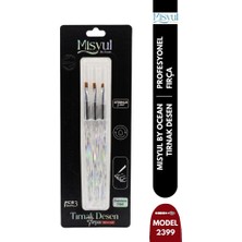 Misyul Tırnak Desen Fırçası 3'lü Şeffaf Tasarım MIS-2399