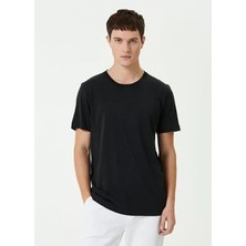 Efnaz Style Unisex Basic Bisiklet Yaka Regular T-Shirt - Siyah