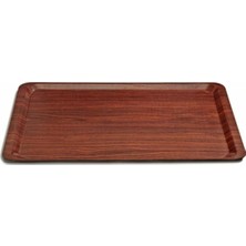 Özgürce Çift 24X35 cm Verzalit Kaymaz Ahşap Servis Tepsisi Seti