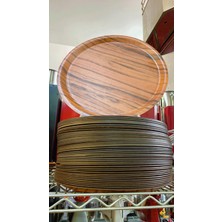 Özgürce Şık Ahşap Sunum Servis Tepsisi 33 Cm, Doğal ve Dayanıklı Tasarım