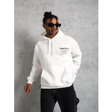 Efnaz Style Erkek 98 Baskılı Kapşonlu Sweat - Beyaz