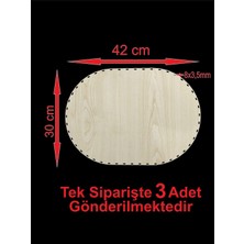 Özgürce Ahşap Krem 42X30 cm 3'lü Rattan Sepet ve Bambu Tepsi Altlığı Seti
