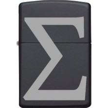 Tamgacrafts Sigma Sembolü Minimal Siyah Metal Benzinli Çakmak