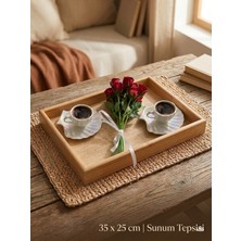 Özgürce Bambu Ahşap Sunum Tepsisi 30X20 Cm, Şık ve Dayanıklı Tasarım