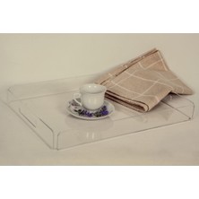 Özgürce Şeffaf Pleksi Tepsi 35X25 Cm, Servis ve Sunum Için Kullanışlı