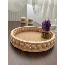 Özgürce El Yapımı Ahşap Boncuklu Makyaj ve Banyo Düzenleyici Tepsisi