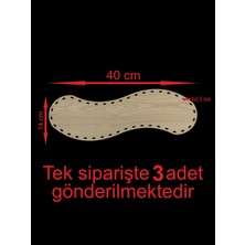 Özgürce Ahşap Krem 40X14 cm 3'lü Bambu Tepsi ve Supla Seti, Tığ Tabanlı Sepet Altlığı