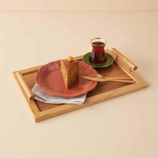 Özgürce Bambu Dikdörtgen Kulplu Tepsi, Sunum ve Servis Için Şık ve Dayanıklı