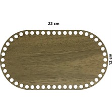 Özgürce Ahşap Oval Sepet Tepsi Tabanı 22X12 Cm, Açık Meşe, Çift Yüz, 3mm Mdf