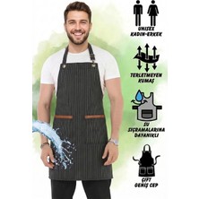 Hawk Era Önlük Şef Garson Restaurant Kafe Aşçı Mutfak Barista Kuaför Siyah Iş Önlüğü Iki Cepli
