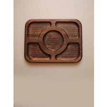 Özgürce 5 Gözlü Masif Çam Ahşap Sunum Tepsisi, Minimal Tasarım