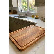 Özgürce Masif Gürgen Ahşap Sunum ve Kesme Tahtası, Kahvaltı ve Steak Sunumu