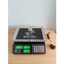bozyel 40 kg terazi-çift taraf ekran-uzun şarj süresi- hesaplamalı-2 yıl garantili tartı
