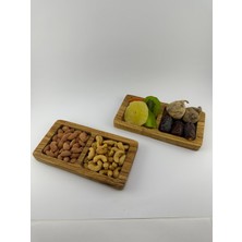 Özgürce Ahşap Çerezlik Iki Gözlü 10X19 cm Seti, Şık ve Kullanışlı Tasarım