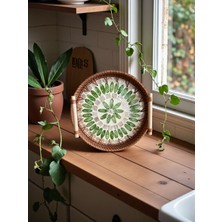 Özgürce Renkli Mozaikli Rattan Tepsi, Şık ve Zarif Sunumluk