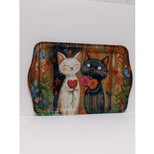 Özgürce Şık Kedi Figürlü Servis Tepsisi, Zarif ve Kullanışlı Tasarım