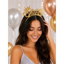 Bkmc Party Birthday Queen Taç – Mat Altın, Gümüş, Pembe, Lila Renk Seçenekli Doğum Günü Parti Tacı