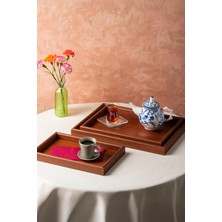 Özgürce Şık Ahşap 3'lü Tepsi Seti, Çay ve Kahve Sunumu Için Zarif Tasarım