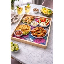 Özgürce Ahşap Desenli Sunum Tepsisi, Şık ve Dayanıklı Eşya