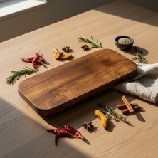 Özgürce Ahşap Mega Boy Sunum Tahtası, Ceviz Kesim ve Servis Için 43X15 cm