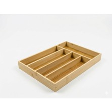 Özgürce Bambu Çatal Kaşıklık, Bölmeli Çekmece Içi Düzenleyici, 35X24.5 cm