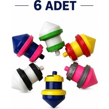 Hk Nova Hknova Dönen Topaç 6lı Paket - Basmalı Dönen Topaç - Plastik Otomatik Dönen Topaç