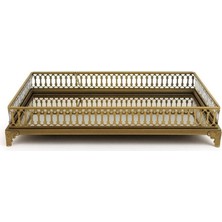Özgürce Lazer Kesim Metal Tepsi, 39X24 Cm, Modern ve Şık Tasarım