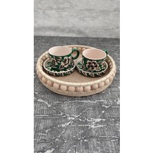 Özgürce Yuvarlak Boncuklu Dekoratif Ahşap Tepsi 26 Cm, Şık ve Kullanışlı Tasarım