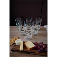 Özgürce Lacivert Yaldızlı 6'lı 190 ml Şık Muhabbet Rakı Bardağı Seti