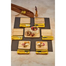 Özgürce 7 Parça Bambu Pasta ve Sunum Takımı, Kahvaltı Tabağı Seti