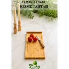 Özgürce Bambu Kenarlı Lüks Kesme Tahtası, 35X24CM, Et ve Sebze Için Şık Tasarım