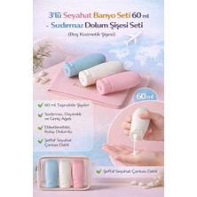 PremiumPort Setli 3'lü Seyahat Banyo Şişesi, 60 Ml, Sızdırmaz, Hafif ve Taşınabilir