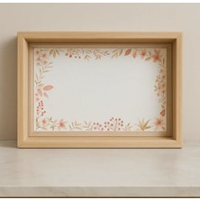 Özgürce Pastel Çiçek Desenli Ahşap Tepsi, Şık ve Zarif Sunum Için Mükemmel