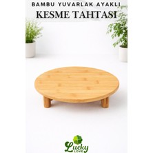 Özgürce Lüks Bambu Ayaklı Yuvarlak Çok Amaçlı Kesme Tahtası