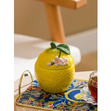 Özgürce Karışık Limon Desenli Seramik Şekerlik, Şık ve Modern Tasarım