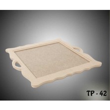 Özgürce Boyanabilir Ahşap Kare Tepsi, Şık Sunum ve Dekorasyon Için Mükemmel