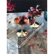 Özgürce Şeffaf Baton Tipi Pleksi Tepsi 30X14CM, Tek Kişilik Çay ve Kahve Sunumu