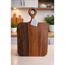 Özgürce El Yapımı Ceviz Ağacı Kare Kesme ve Sunum Tahtası 25X40