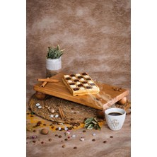 Özgürce Risus Top Ahşap Pasta Sunum Tabağı 17X30 Cm, Şık ve Doğal Tasarım